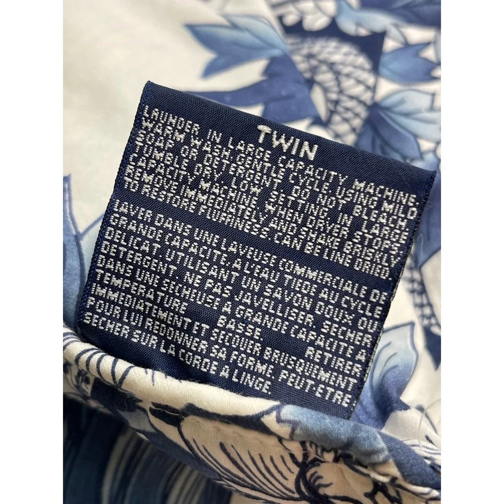 Ralph Lauren Comforter Twin Blue White Porcelain Nanking Chinoiserie Cotton USA